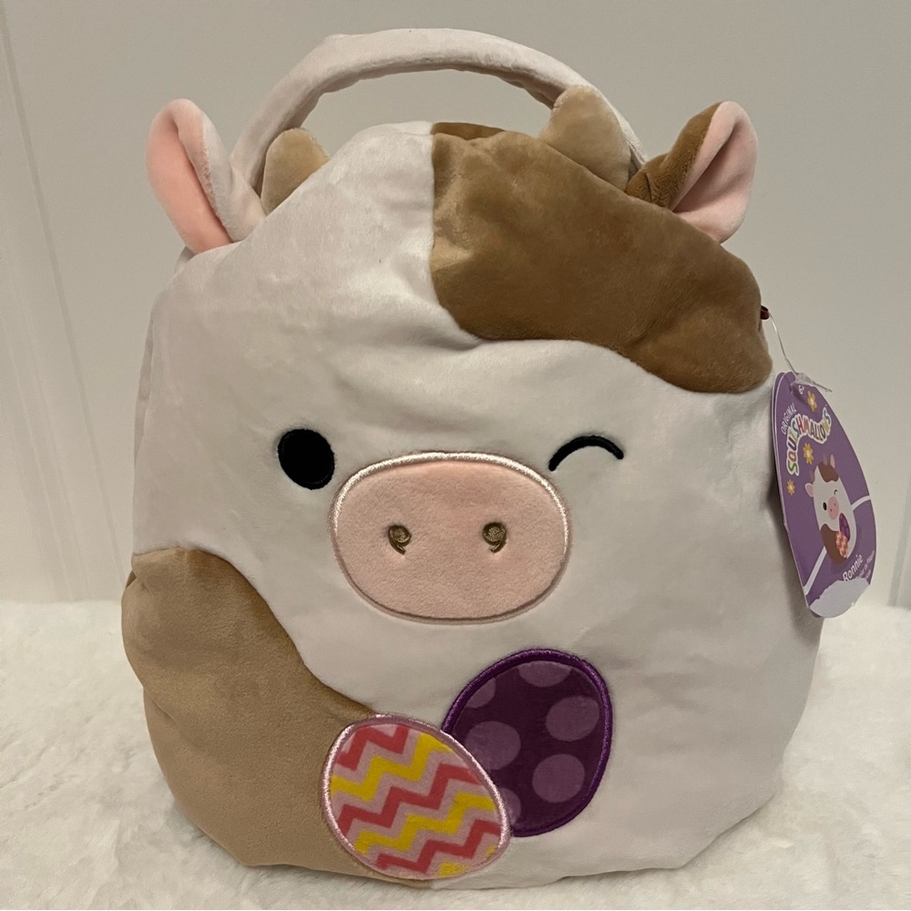 Squishmallow Ronnie Brown Cow 🐮, Easter Basket 🐰🐣, 12” New